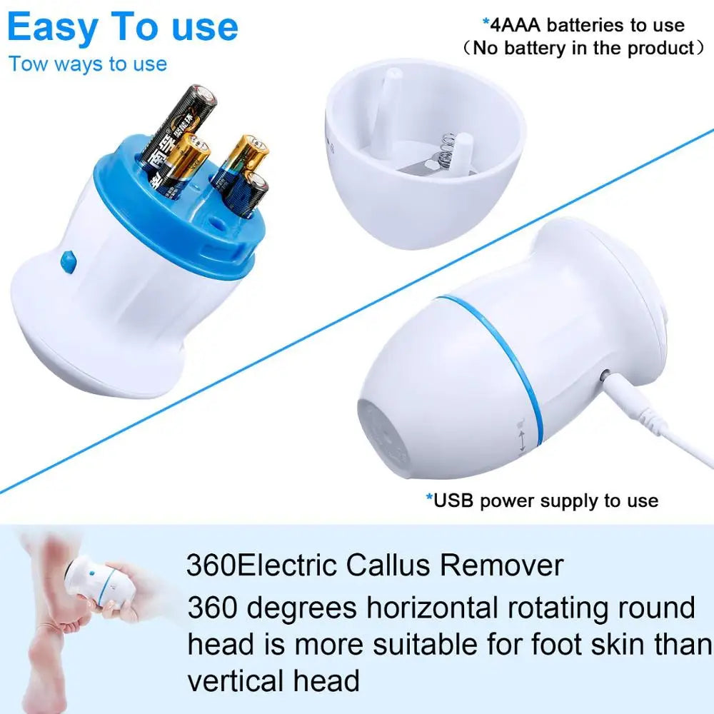 Portable Electric Foot Grinder Vacuum Adsorption Pedicure Foot Sandpaper Foot File Tool Callus Remover Care Sander with 12 Pcs