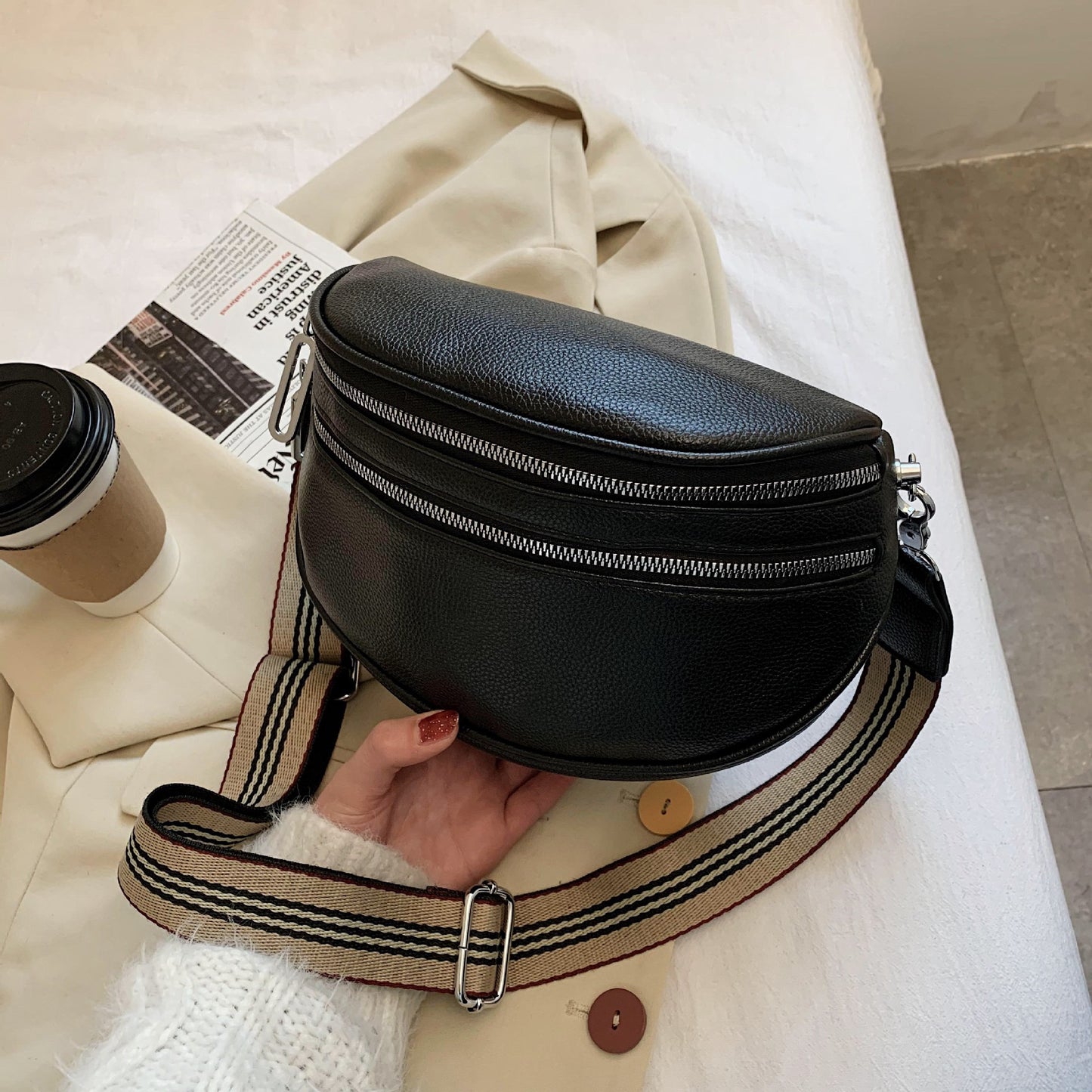 Leather Lux Roomie Bum Bag