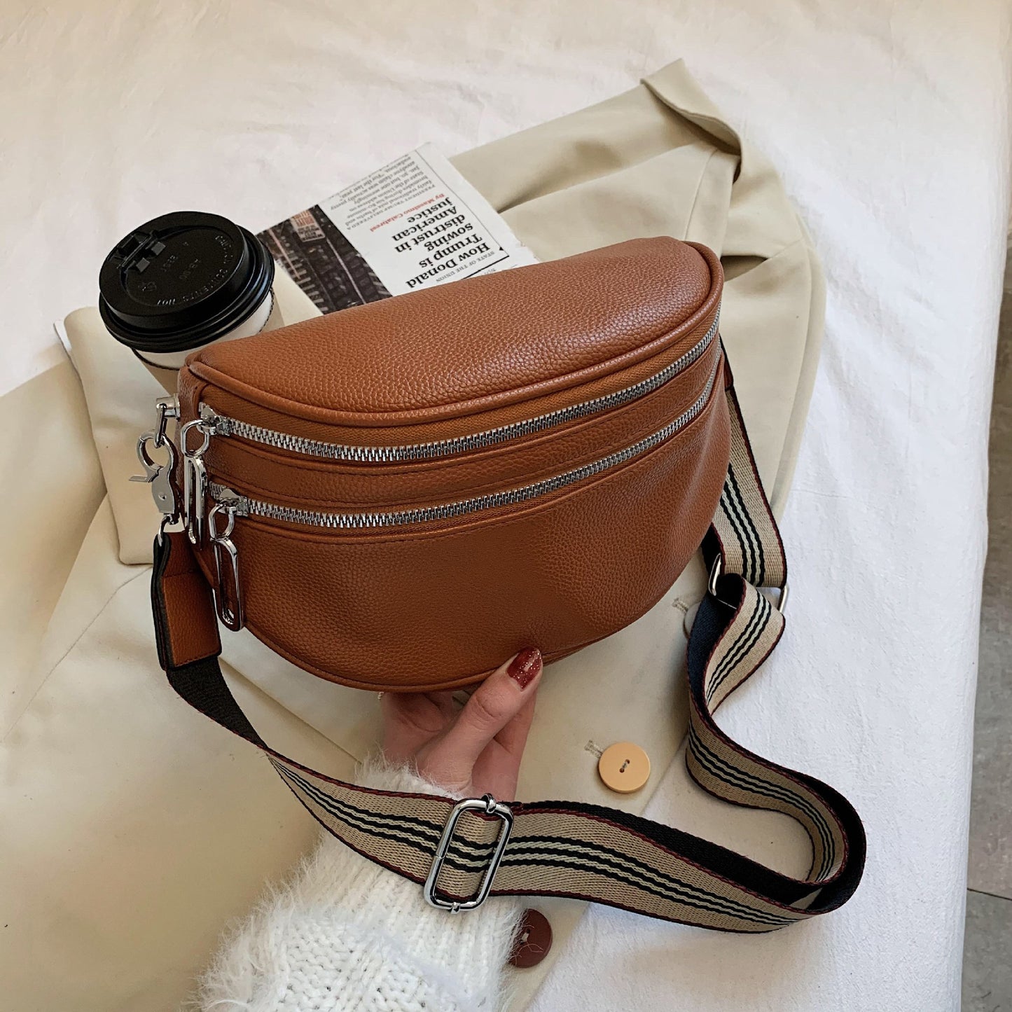 Leather Lux Roomie Bum Bag
