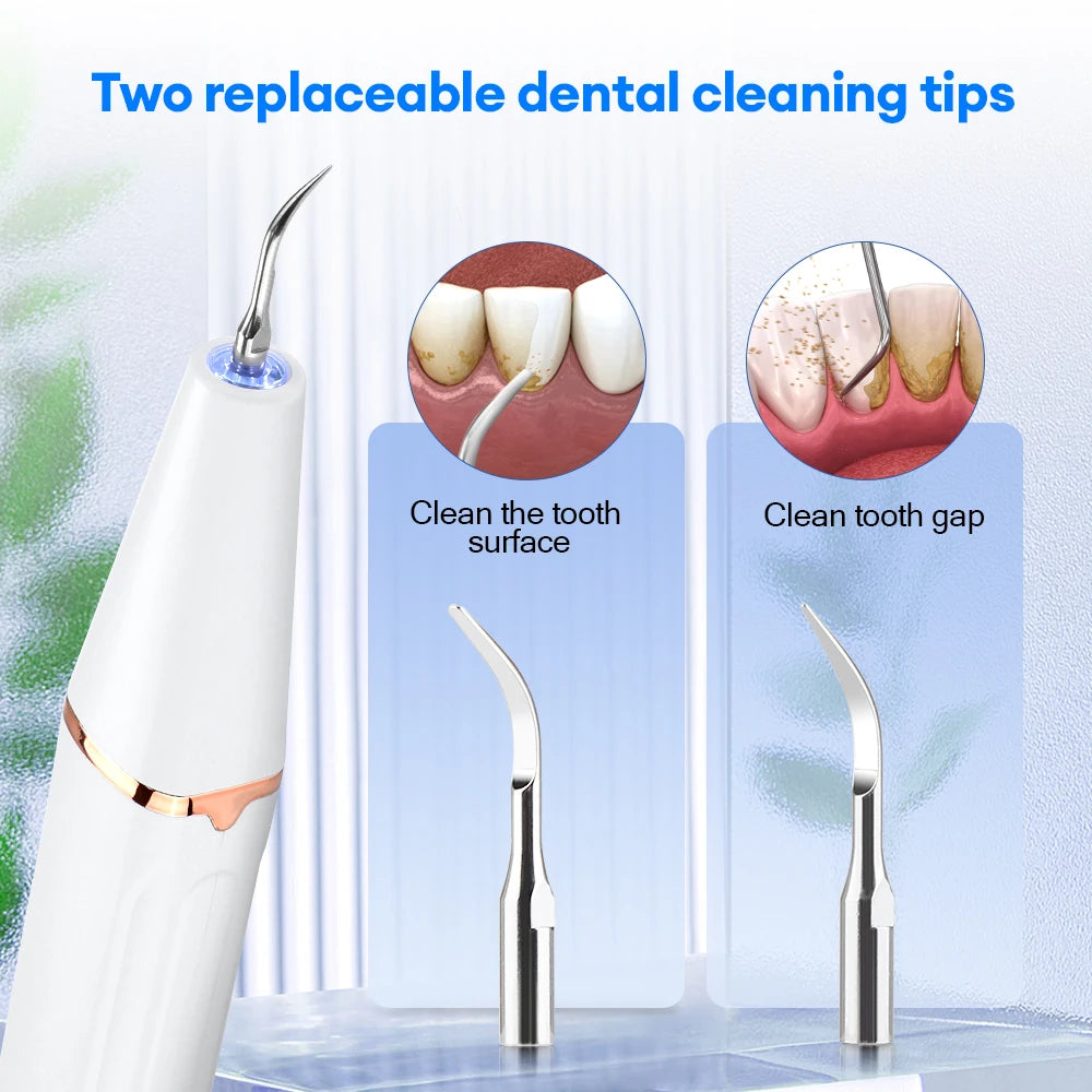 Electric Ultrasonic Dental Cleaner Teeth Whitening Calculus Removal Irrigator Teeth Plaque Stone Removal Tartar Eliminator