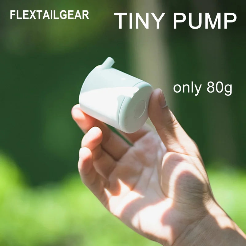 FLEXTAILGEAR Air Pump TINY Portable Rechargeable Ultralight Inflate for Sleeping Pad Camping Mattress Mat Swimming Ring Boat